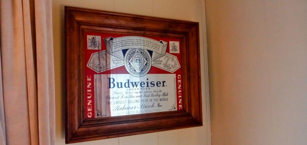 Budweiser Mirror "The Largest Selling Beer In The World"