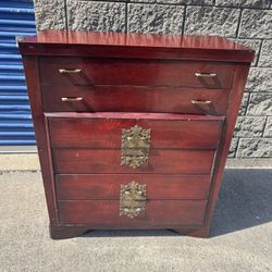 antique 6 drawer highboy chest 