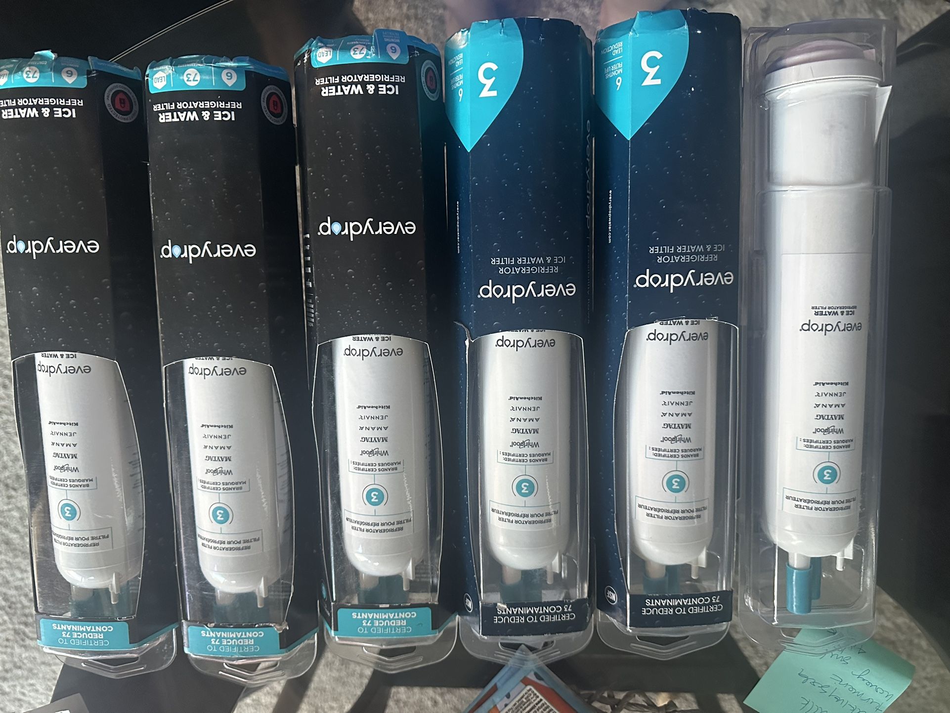 6 EveryDrop Refrigerator Water/Ice Filters