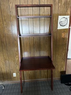 Leaning desk with shelves