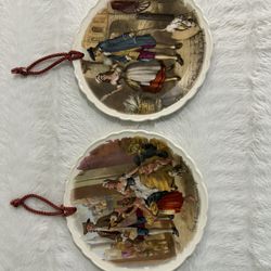 Vintage Royal Staffordshire Ceramics Hanging Victorian Plates 
