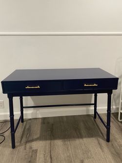 Navy Blue 2-Drawer Desk - Great Condition