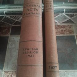 Legislation Books. Of Alabama.   1927 And 1931  $65   For The Pair