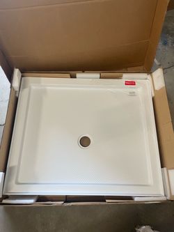 SlimLine 42 in.x 36 in. Single Threshold Alcove Shower Pan Base in White with Center Drain