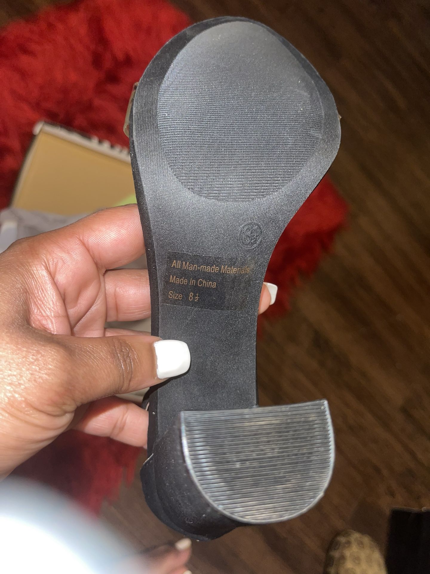 Cute Black Heels With Clear Over The Toe Straps