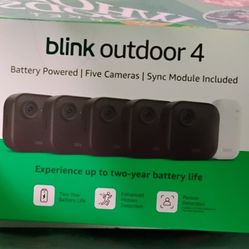 Blink Outdoor 4 " 5 Wireless Outdoor Cameras W/ Sync Module