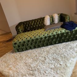 Green Couch and Ottoman 
