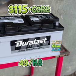 AGM Car Battery Group Size 49/H8
