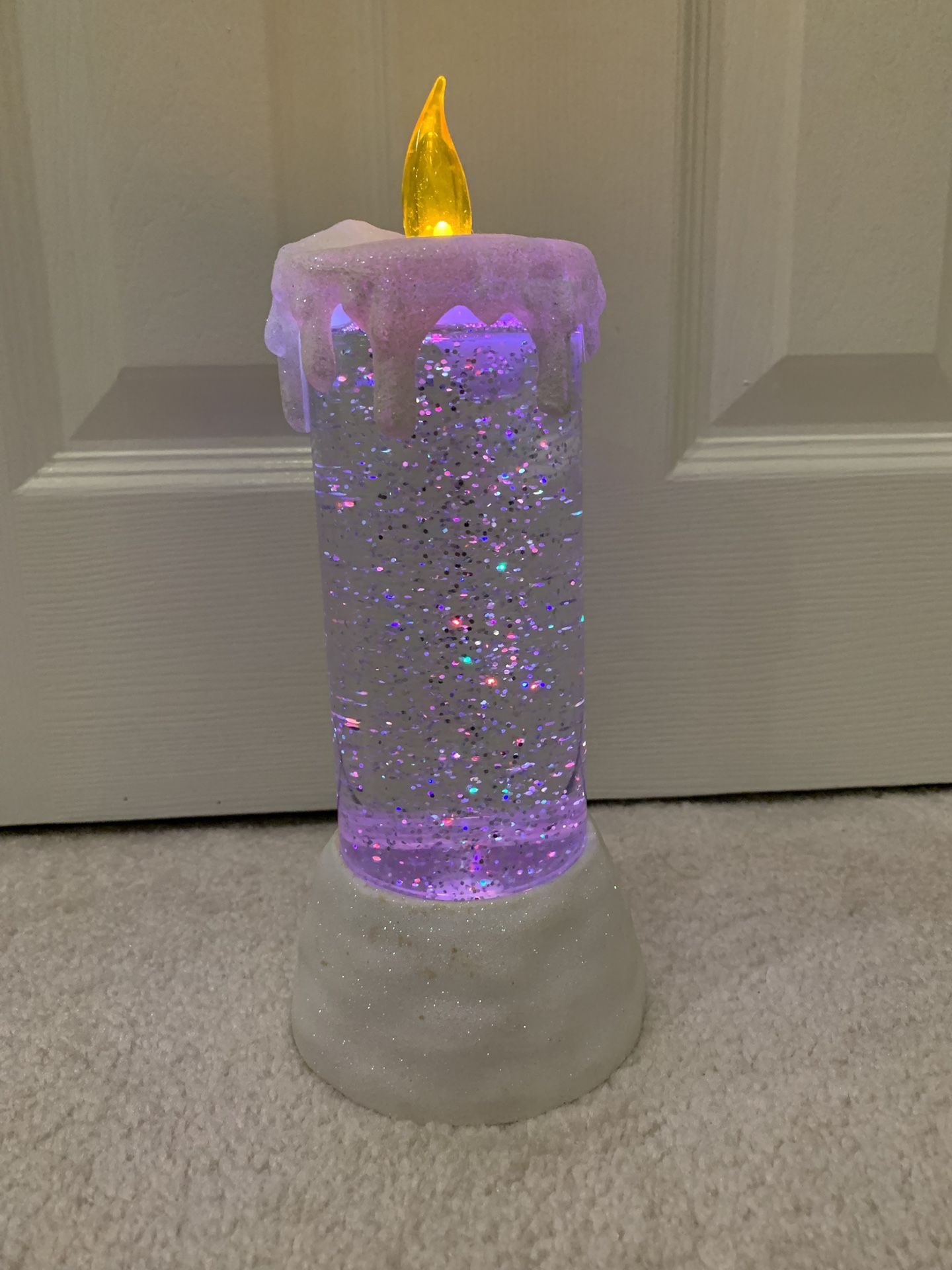 9” Tall Glitter Candle 
