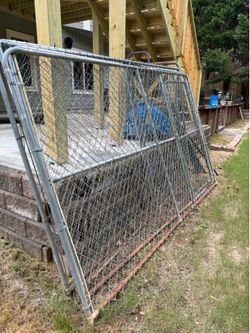 Chain link fence panels.
