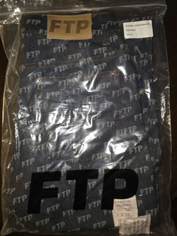FTP all over print denim pants