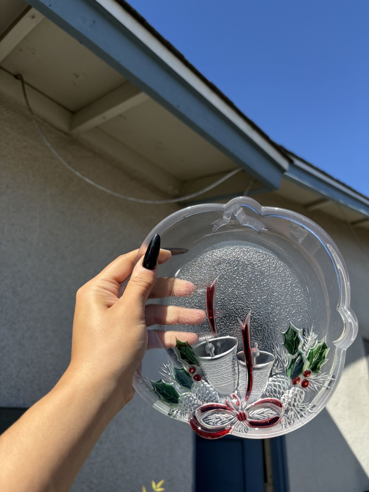 Christmas Glasss Plate