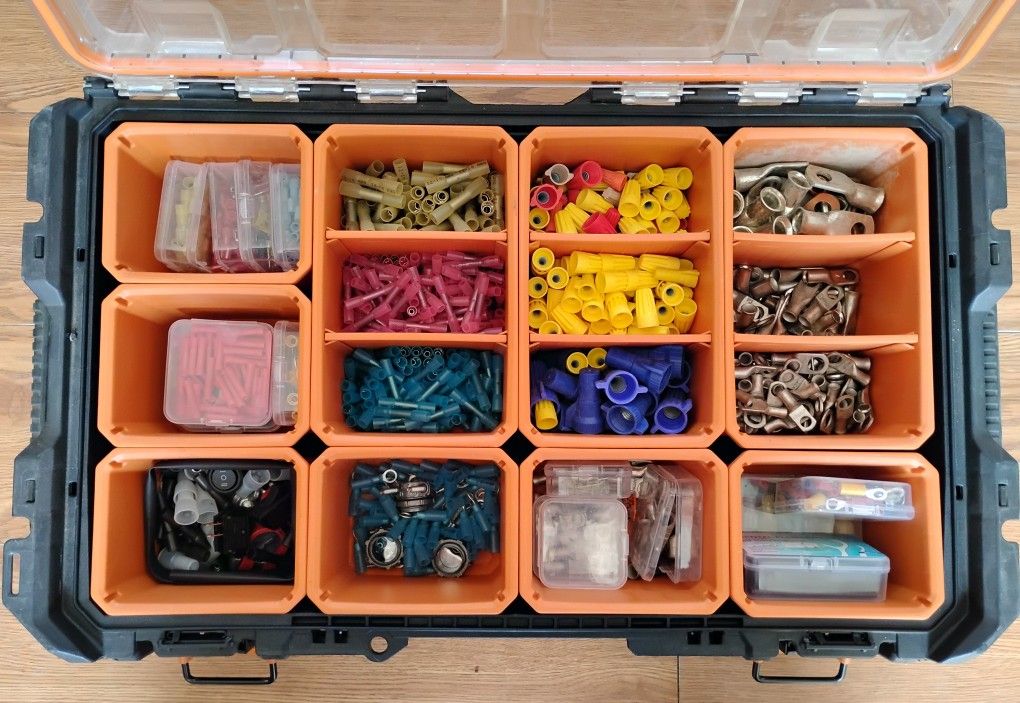 Ridgid Parts Container with electrical connectors