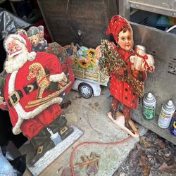 Santa Standing Girl Standing 