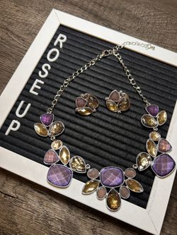 Vintage Statement Necklace & Earrings 