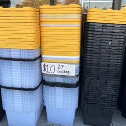 Storage Totes 27 Gallons 10$ Each