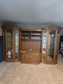 Belgium TV stand W/Curio cabinets