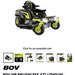 Ryobi Z42 Li Mower New