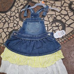 4T Girls Toddler Girls Stretch Denim Tutu Overall Skirt