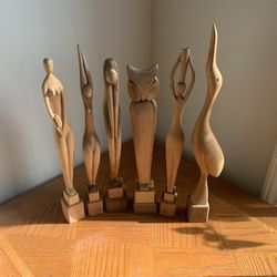 Collection of wooden statues (qty 5)