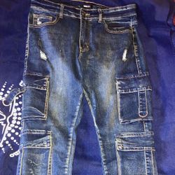 Cargo Strap Jeans Size 32