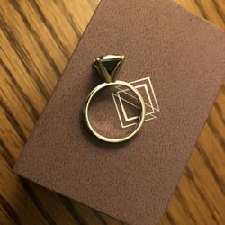 2.6 k Black Diamond Engagement Ring w/diamonds in platinum band