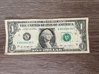 Fancy Rare Serial $1 Dollar Bill Note - 4 Number Repeater (contact info removed)5