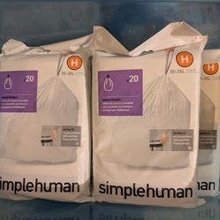 SimpleHuman Trash Bags H Style Four 20 Count Packs 