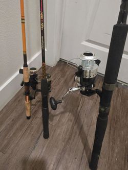 3- fishing rods and reels( take down)
