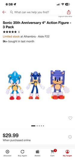 Sonic 35th Anniversary 4" Action Figure - 3 Pack