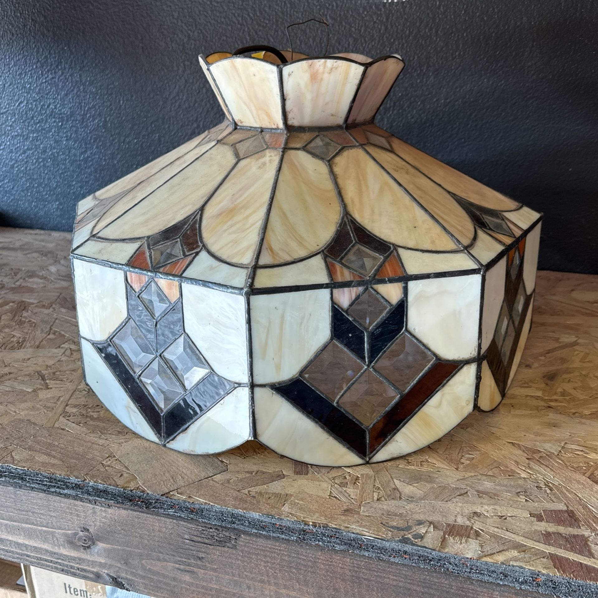 Vintage Stained Glass Chandelier