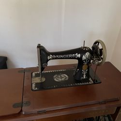 Antique Singer Sewing Machine And Table