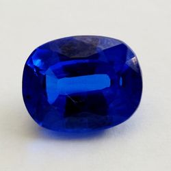 15.12 Ct Loose Clear Blue Zoisite Tanzanite-Like Excellent Cushion Cut Gemstone. 16mm length, 14mm width, 8mm depth. Measurements are approximate.  Th