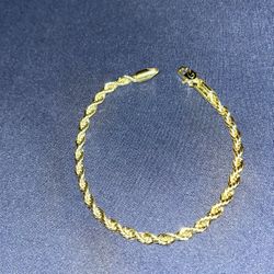 October Sale! 4mm Rope Bracelet 18k Gold Plated 
