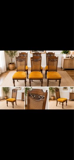 Vintage yellow dining chairs