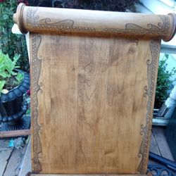 Carved Wood Scroll Wall Hanging  Judaica Torah Christian Jewish Judaism Ten Commandments