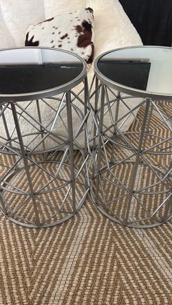 Silver mirror tables