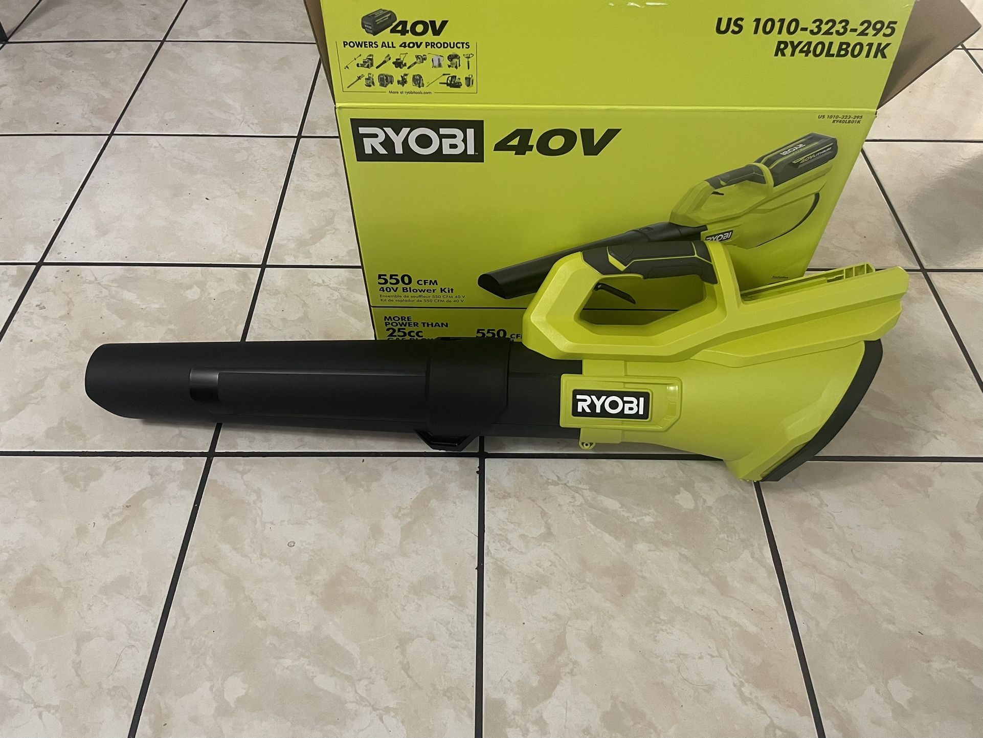 RYOBI 40V 120 MPH 550 CFM Cordless Battery Leaf Blower (Tool Only)