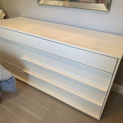 Italian White Dresser And Nightstand 