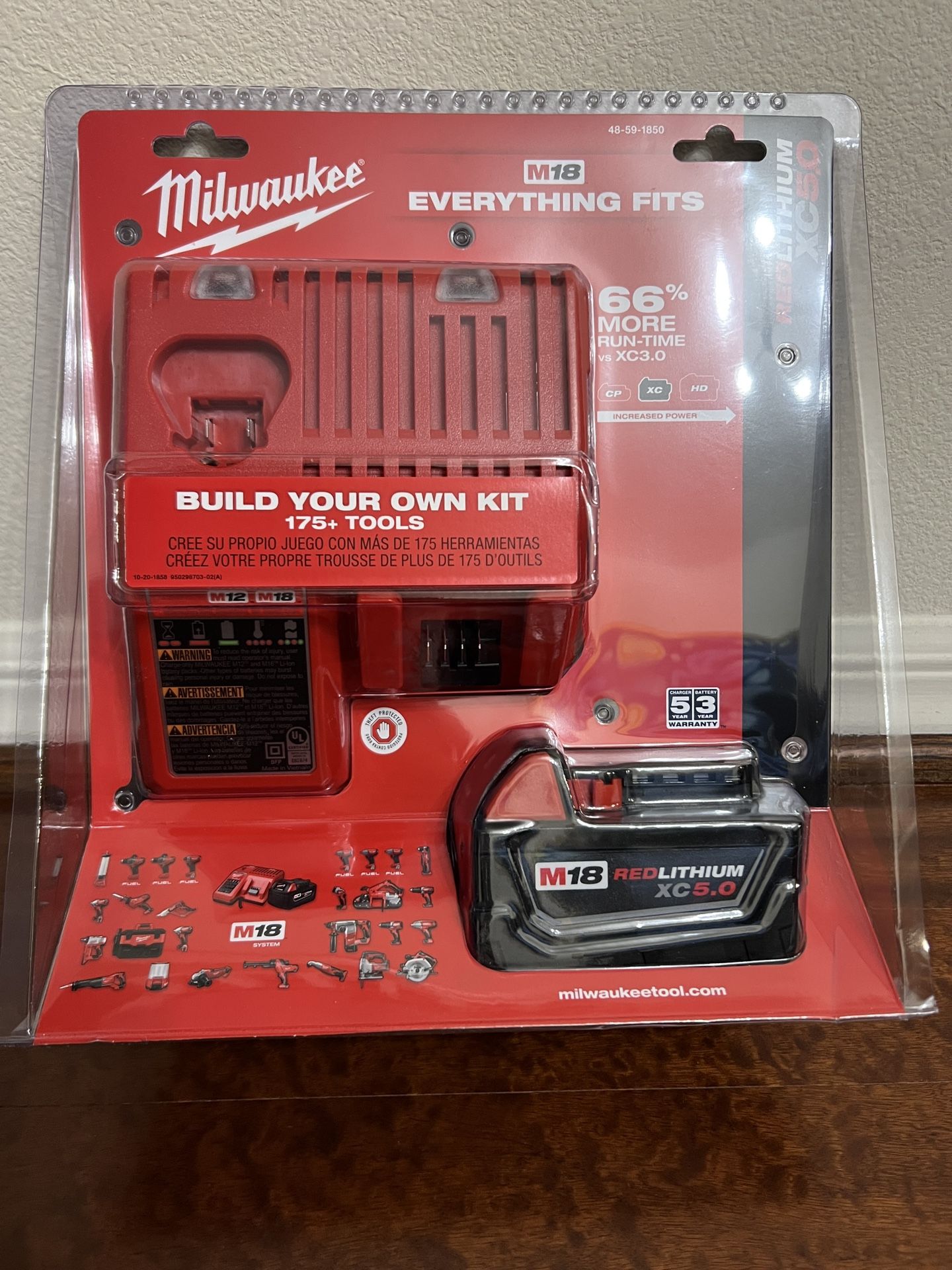 Milwaukee M18 XC 5.0 Battery And Charger - Brand New
