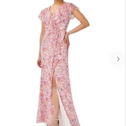 Adrianna Papell Floral Chiffon Maxi Dress