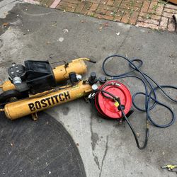 Bostich Barrel Compressor Works Great Has Everything You Need Including Reel And Hose $250 Honda Motor