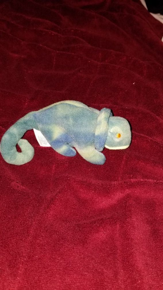 TY Very Rare Teenie Beanie Babies "Green Iggy"
