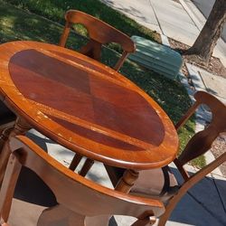 Dining Table With 2 Drop Leaf Sides + 4 Chairs $150