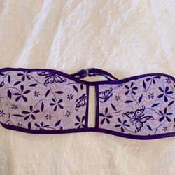 Strapless Bikini Swimsuit Top Purple Medium