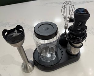 Vitamix 4pc Immersion Blender Bundle: Stainless Steel Stick Blender, 5 Speeds, Dishwasher-Safe, Emulsifier, 625W