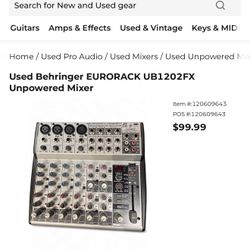 Unpowered Mixer UB1202FX