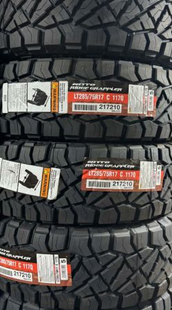 LT285 75 17 NITTO RIDGE GRAPPLERS BRAND NEW TIRE TIRES $315 EACH OR $1260 FOR A SET OF 4 WHILE SUPPLIES LAST FINANCING AVAILABLE DELIVERY AVAILABLE