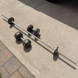 Workout Weights And Bar $40