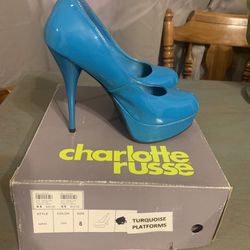Charlotte Russe Turquoise Platform Heels Size 8